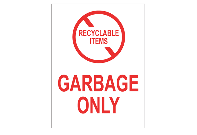 garbage only no recyclables